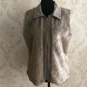 Eric Ryan Chic Beige Faux Fur Vest